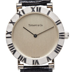 ティファニー アトラス 腕時計 D286753 スイス製クオーツ グレー文字盤 スターリングシルバー メンズ TIFFANY&Co. 【中古】