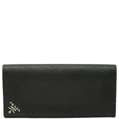 プラダ トライアングル 二つ折り 長財布 ロングウォレット 2MV836 ブラック 黒 NERO サフィアーノレザー メンズ PRADA 【中古】