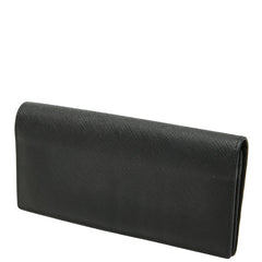 プラダ トライアングル 二つ折り 長財布 ロングウォレット 2MV836 ブラック 黒 NERO サフィアーノレザー メンズ PRADA 【中古】