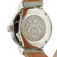 エルメス ノマード 腕時計 NO1.210 シルバー文字盤 ステンレススチール レザー レディース HERMES 【中古】