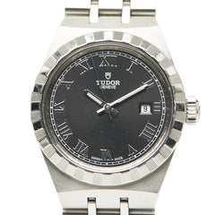 チュードル ロイヤル 腕時計 28300 自動巻き ブラック文字盤 ステンレススチール レディース TUDOR 【中古】