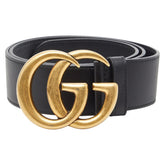グッチ GGマーモント ベルト サイズ:70/28 400593 ブラック ゴールド レザー メッキ レディース GUCCI 【中古】