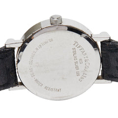 ティファニー アトラス 腕時計 L0640 クオーツ ホワイト文字盤 SV925 シルバー レザー レディース TIFFANY&Co. 【中古】