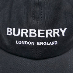 バーバリー ロゴ キャップ ベースボールキャップ サイズ:S 55 ブラック ナイロン レディース BURBERRY 【中古】