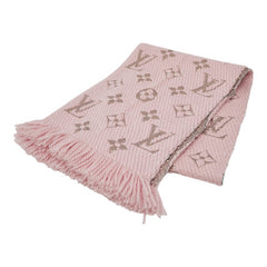 ルイ ヴィトン エシャルプ ロゴマニア シャイン マフラー M70466 ピンク ローズバレリーヌ ウール シルク レディース LOUIS VUITTON 【中古】