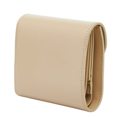 セリーヌ トリオンフ スモールフラップウォレット 三つ折り財布 ベージュ レザー レディース CELINE 【中古】