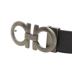 サルヴァトーレフェラガモ ガンチーニ ベルト ブラック レザー メンズ Salvatore Ferragamo 【中古】