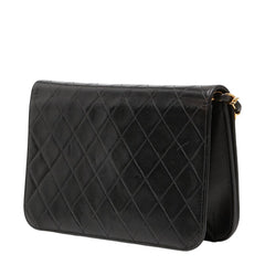 シャネル ココマーク マトラッセ プッシュロック チェーンショルダーバッグ ブラック ラムスキン レディース CHANEL 【中古】