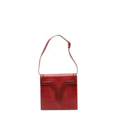 サンローラン リザード型押し ショルダーバッグ レッド レザー レディース SAINT LAURENT 【中古】