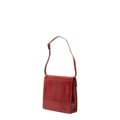 サンローラン リザード型押し ショルダーバッグ レッド レザー レディース SAINT LAURENT 【中古】
