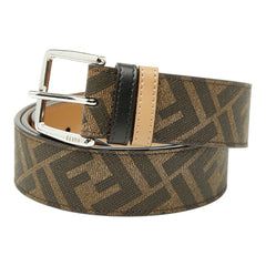 フェンディ ズッカ サイズ95 38 ベルト ダークグリーン ブラウン レザー メンズ FENDI 【中古】