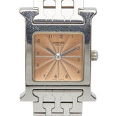 エルメス Hウォッチ 腕時計 HH1.210 クオーツ オレンジ文字盤 ステンレススチール レディース HERMES 【中古】