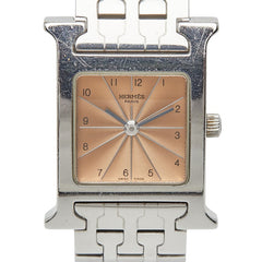 エルメス Hウォッチ 腕時計 HH1.210 クオーツ オレンジ文字盤 ステンレススチール レディース HERMES 【中古】