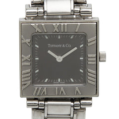 ティファニー アトラス 腕時計 クオーツ グレー文字盤 ステンレススチール レディース TIFFANY&Co. 【中古】