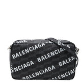 バレンシアガ BB モノグラム シグネチャー ミディアム ショルダーバッグ 702723 ブラック PVC レディース BALENCIAGA 【中古】