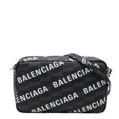 バレンシアガ BB モノグラム シグネチャー ミディアム ショルダーバッグ 702723 ブラック PVC レディース BALENCIAGA 【中古】