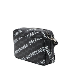 バレンシアガ BB モノグラム シグネチャー ミディアム ショルダーバッグ 702723 ブラック PVC レディース BALENCIAGA 【中古】