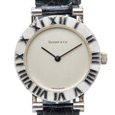ティファニー アトラス 腕時計 L0640 クオーツ シルバー文字盤 SV925 シルバー レザー レディース TIFFANY&Co. 【中古】