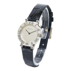 ティファニー アトラス 腕時計 L0640 クオーツ シルバー文字盤 SV925 シルバー レザー レディース TIFFANY&Co. 【中古】