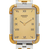 エルメス クロアジュール 腕時計 CR1.740 クオーツ ゴールド文字盤 ステンレススチール メッキ レディース HERMES 【中古】