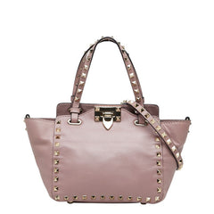 ヴァレンティノ ガラヴァーニ ロックスタッズ ハンドバッグ ショルダーバッグ 2WAY ピンク レザー レディース VALENTINO 【中古】