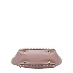 ヴァレンティノ ガラヴァーニ ロックスタッズ ハンドバッグ ショルダーバッグ 2WAY ピンク レザー レディース VALENTINO 【中古】