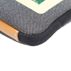 ロエベ ネックポーチ EYE NATURE CASE ショルダーバッグ ポーチ グレー ブラック ライトイエロー キャンバス レディース LOEWE 【中古】