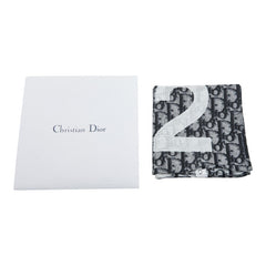 ディオール トロッター ナンバー2 スカーフ ネイビー ホワイト コットン レディース Dior 【中古】
