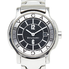 ブルガリ ソロテンポ 腕時計 ST29S クオーツ ブラック文字盤 ステンレススチール レディース BVLGARI 【中古】