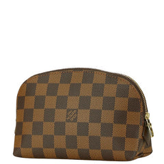 ルイ ヴィトン ダミエ ポシェット コスメティック PM ポーチ 化粧ポーチ N47516 ブラウン PVC レザー レディース LOUIS VUITTON 【中古】