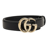 グッチ ダブルG バックル ベルト 75/30 625839 ブラック レザー レディース GUCCI 【中古】