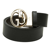 グッチ インターロッキングG リバーシブル ベルト サイズ75・30 450000 ブラック レザー メタル メンズ GUCCI 【中古】