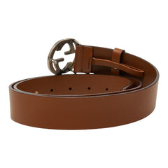 グッチ インターロッキングG ベルト サイズ:105/42 546389 ブラウン レザー メンズ GUCCI 【中古】