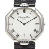 ディオール 腕時計 D45-100 クオーツ ホワイト文字盤 ステンレススチール レザー メンズ Dior 【中古】