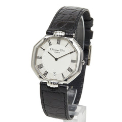 ディオール 腕時計 D45-100 クオーツ ホワイト文字盤 ステンレススチール レザー メンズ Dior 【中古】
