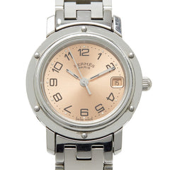 エルメス クリッパー 腕時計 CL4.210 クオーツ ピンク文字盤 ステンレススチール レディース HERMES 【中古】