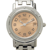 エルメス クリッパー 腕時計 CL4.210 クオーツ ピンク文字盤 ステンレススチール レディース HERMES 【中古】