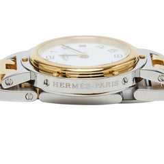 エルメス クリッパー 腕時計 CL4.220 クオーツ ホワイト文字盤 ステンレススチール レディース HERMES 【中古】
