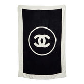 シャネル ココマーク - バスタオル ビーチタオル ホワイト ブラック コットン パイル レディース CHANEL 【中古】