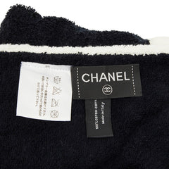 シャネル ココマーク バスタオル ビーチタオル ホワイト ブラック コットン パイル レディース CHANEL 【中古】