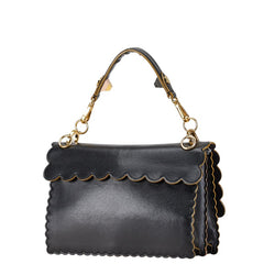 フェンディ キャナイ チェーン ショルダーバッグ ハンドバッグ 8BT283 ブラック ゴールド レザー レディース FENDI 【中古】