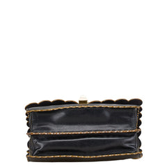 フェンディ キャナイ チェーン ショルダーバッグ ハンドバッグ 8BT283 ブラック ゴールド レザー レディース FENDI 【中古】