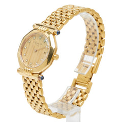 ディオール オクタゴン 腕時計 D64 151 クオーツ ゴールド文字盤 ステンレススチール ラインストーン レディース Dior 中古