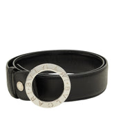 ブルガリ サークル ロゴ バックル ベルト サイズ110/44 ブラック レザー メタル メンズ BVLGARI 中古