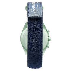 オメガ × スウォッチ Swatch スピードマスター ムーンウォッチ ミッション オン アース 腕時計 S033G100 クオーツ ネイビー文字盤 樹脂系 メンズ OMEGA 【中古】