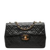 シャネル ココマーク マトラッセ チェーン ショルダーバッグ ブラック ラムスキン レディース CHANEL 中古