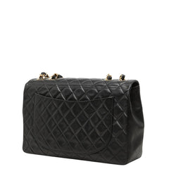 シャネル ココマーク マトラッセ チェーン ショルダーバッグ ブラック ラムスキン レディース CHANEL 中古