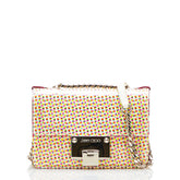 ジミーチュウ レベルソフトミニ ドット 水玉 チェーン ショルダーバッグ マルチカラー イエロー PVC レザー レディース JIMMY CHOO 【中古】