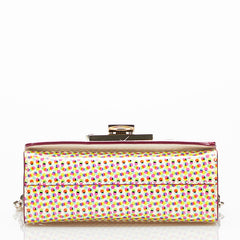 ジミーチュウ レベルソフトミニ ドット 水玉 チェーン ショルダーバッグ マルチカラー イエロー PVC レザー レディース JIMMY CHOO 【中古】