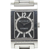 ブルガリ レッタンゴロ 腕時計 RT45S 自動巻き ブラック文字盤 ステンレススチール メンズ BVLGARI 中古